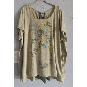 Catherine Tops Blouse Women  Plus 4X,Polyester,Rayón, Green,, 27.5 Inch Of Armp